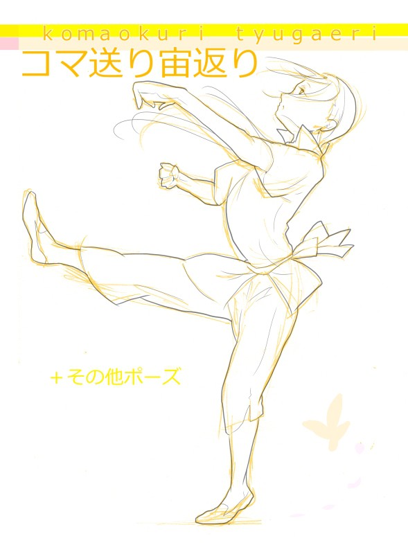 ヤウズ君のコマ送り宙返り(プラスその他のポーズ)