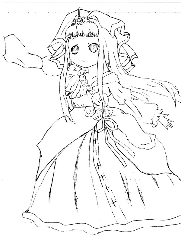 【模写】幼王カタリナ【鉛筆白黒】