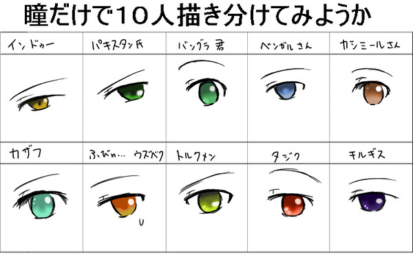 【APH捏造擬人化】うちの子を瞳だけで表すとこうなる