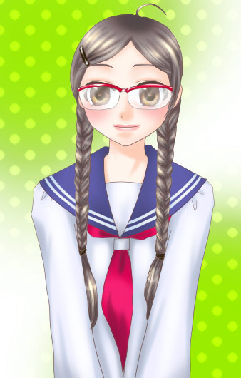 三つ編みセーラー眼鏡っ娘