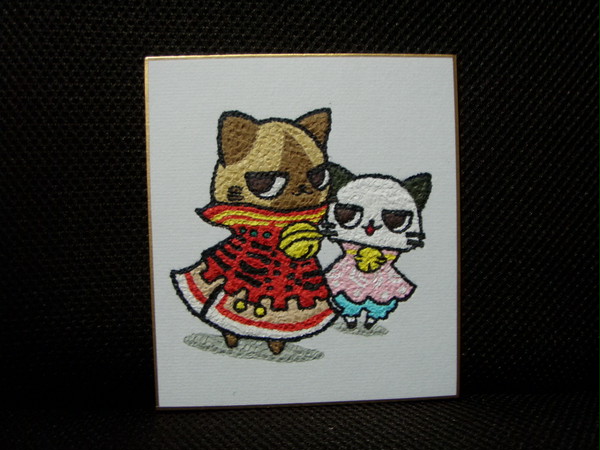 貼り絵　ネコートさん＆イモート