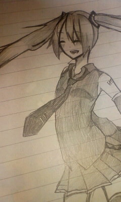 初音ミク描いちゃった。