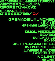アーマードコア３の弾数表示辺りのフォント