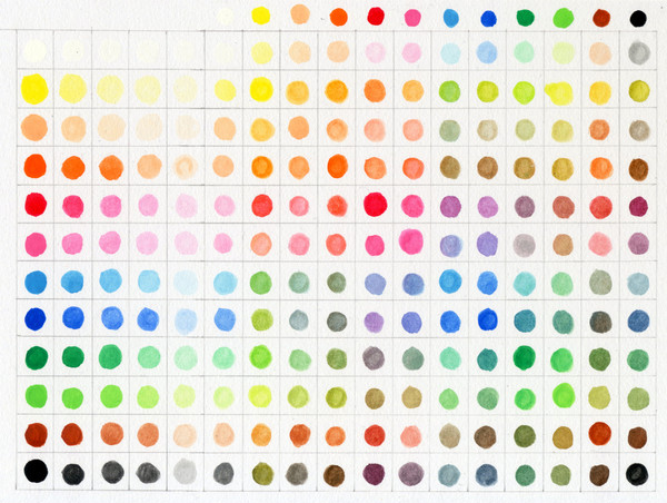 小学生用絵の具　色見本
