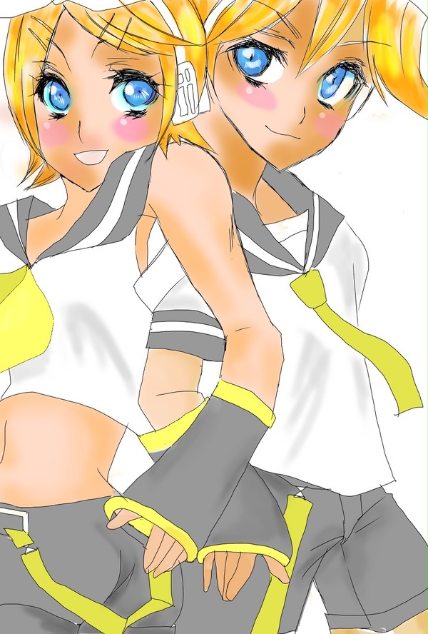 初描き　鏡音リンレン