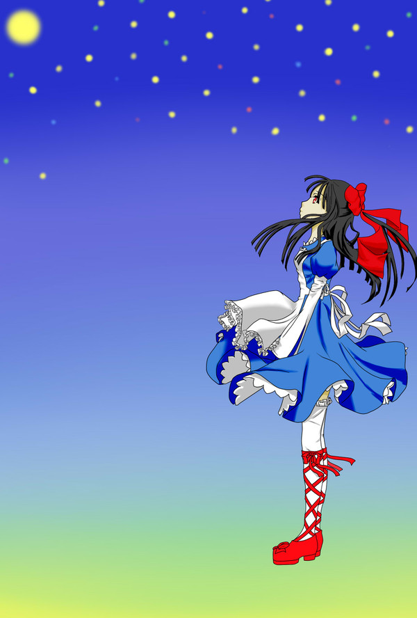 星空を見上げるアリス
