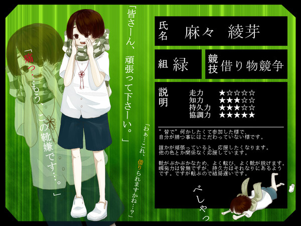 【グラ体】麻々綾芽【キャラシート】