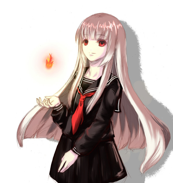 セーラー少女と炎