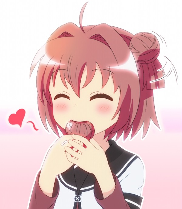 幸せそうに団子を食べるあかりん