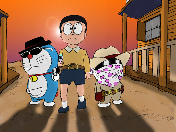 荒野の三人