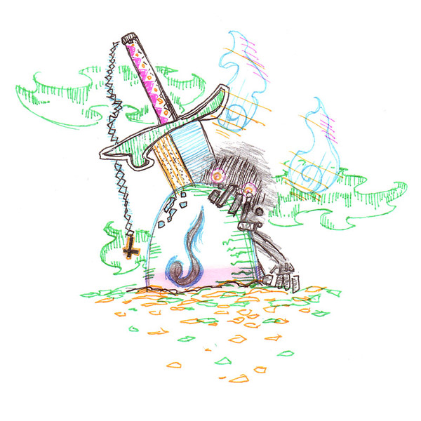 ボールペン×落書き×マスキングテープ