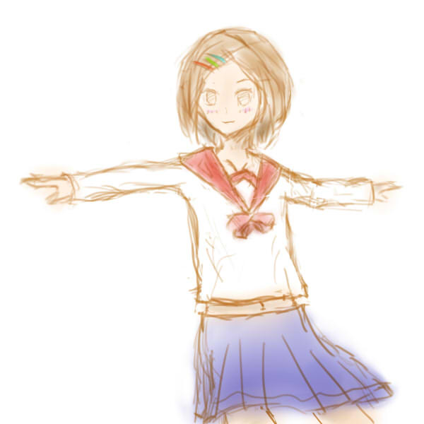 初めてPCで絵を描いたらセーラー服がブーンした