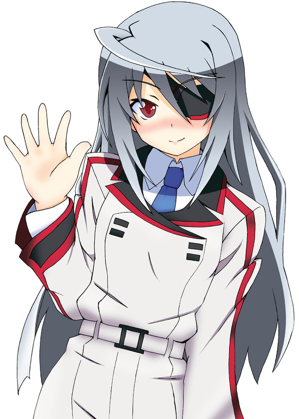 恥じらいながら手をあげるラウラちゃん