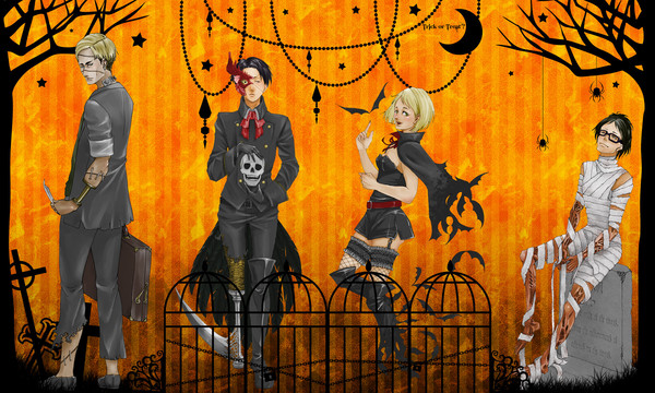 【少しグロ】#F08300 おばけなハロウィン調査兵団