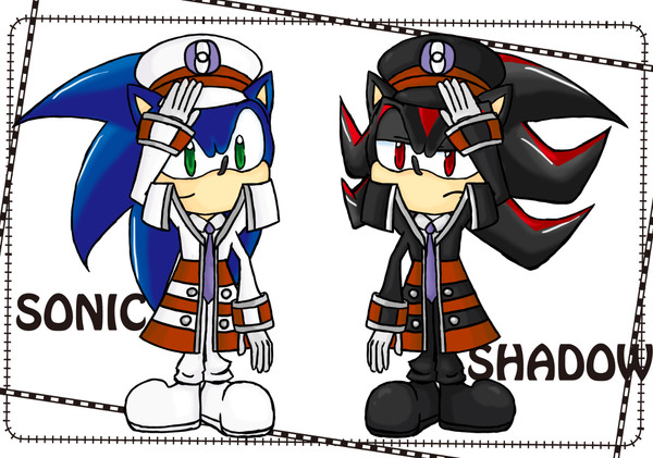 ソニックとシャドウにサブマスの格好させてみた