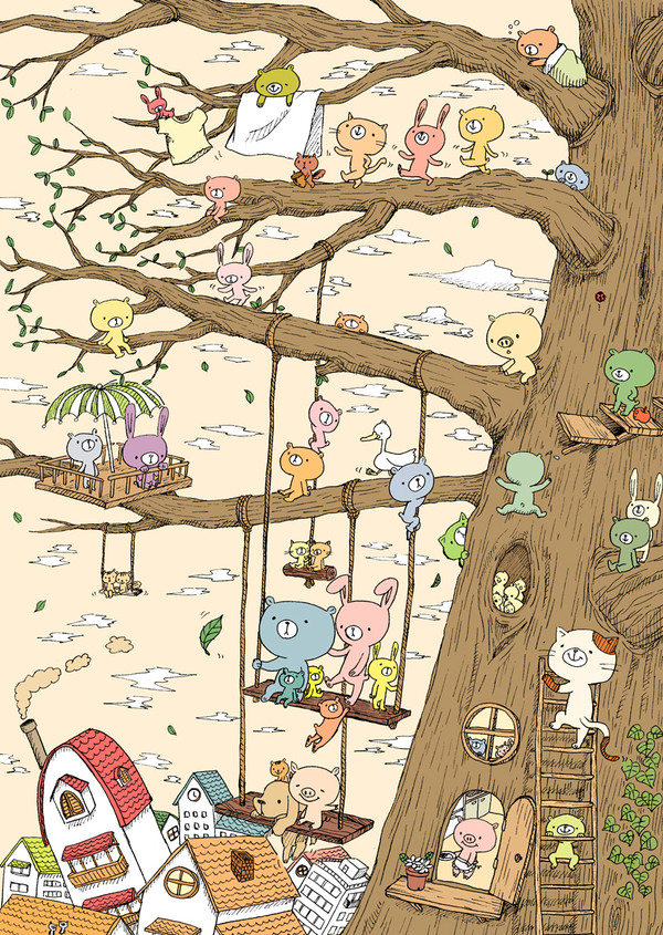 動物たちの大きな木