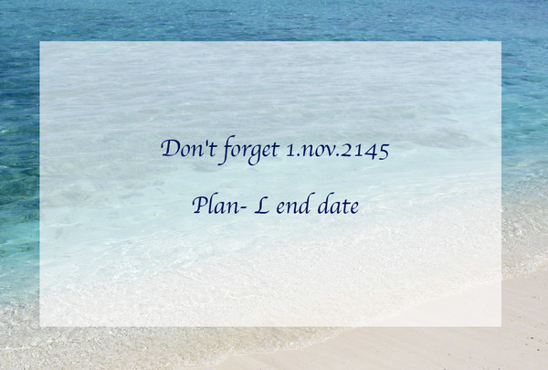 Don't forget 1.nov.2145