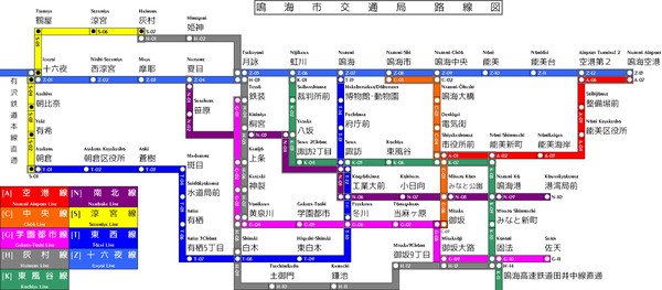 鳴海市交通局路線図 Version2