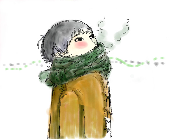 男の子　寒いね！