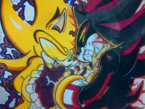 Super Sonic Vs Dark Shadow