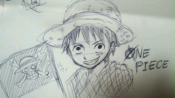 ワンピース見ながららくがき