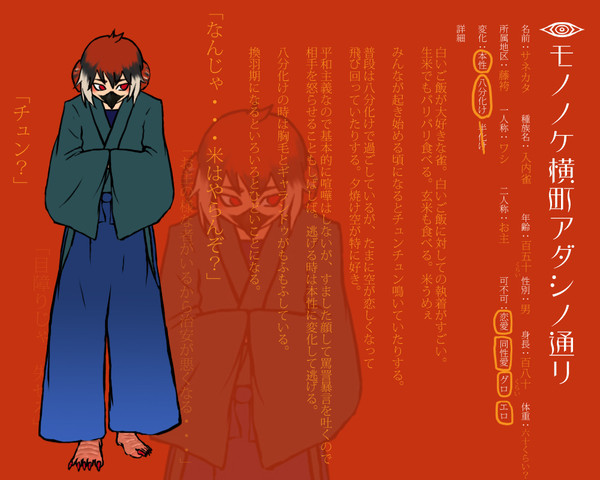【モノ横化通】サネカタ【キャラクターシート】