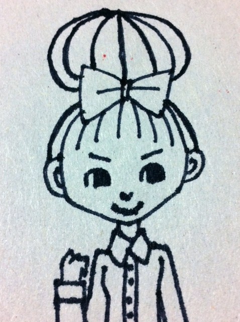 ペンで女の子