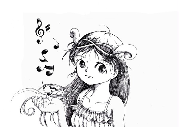 点描の女の子