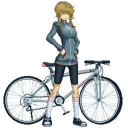 阿万音 鈴羽 with 自転車