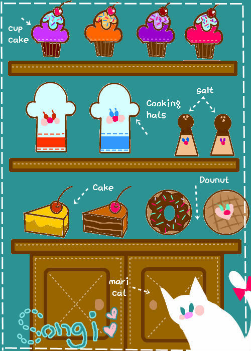 kitchen illustration sticker~
