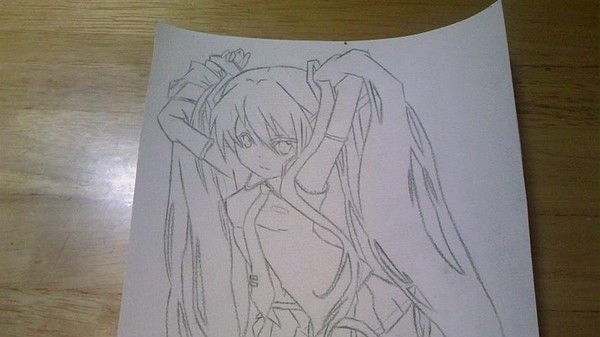 初音ミク(模写)可愛いな(*´∀｀*)