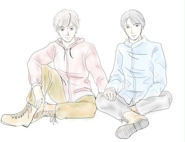 おえかき練習２（学生時代の倉持と氷室）