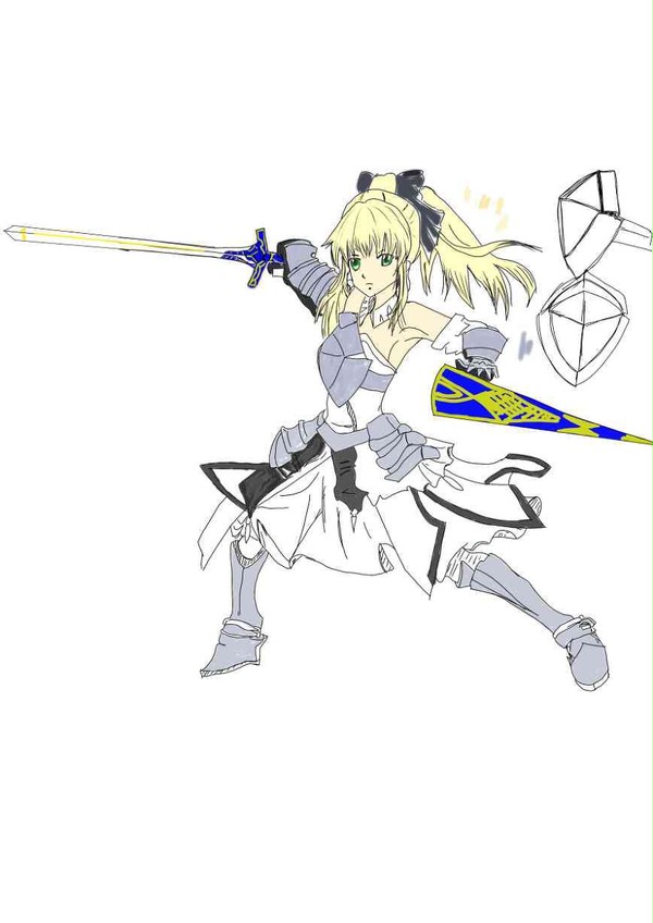 セイバー人形　模写