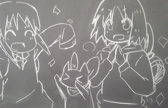 黒板で落書き