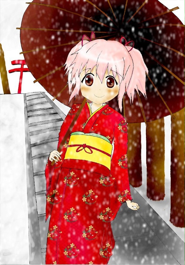 雪の初詣 with まどか