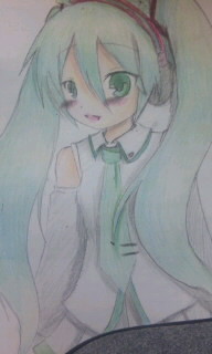 ミク描いてみた（笑）