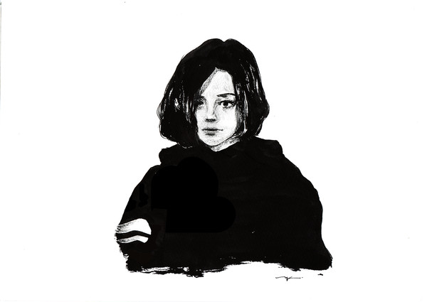 ロン毛　つけペンの習作
