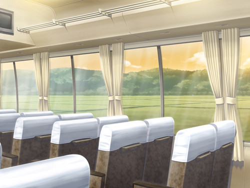 背景:マイクロバス　車内