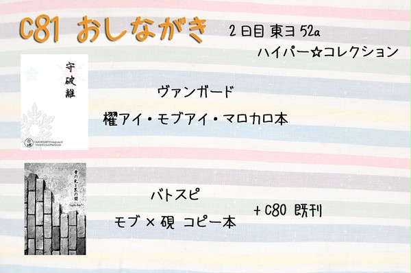 C81のおしながき