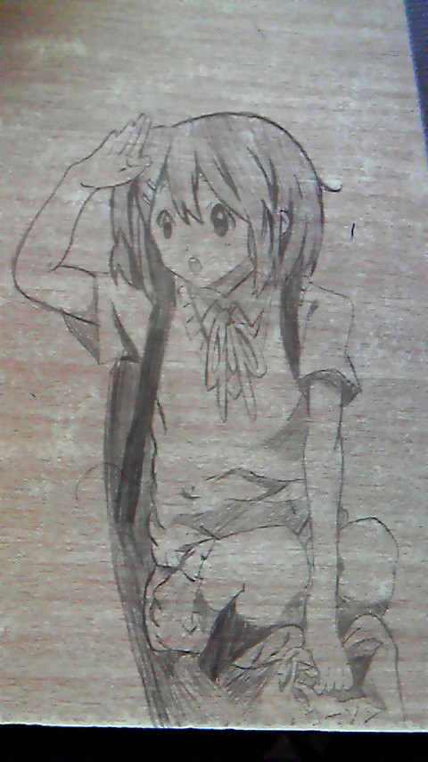 学校の机に唯ちゃん