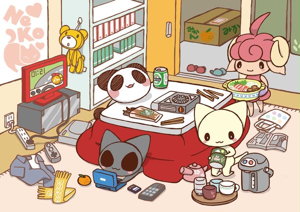 こたつでのんびり。