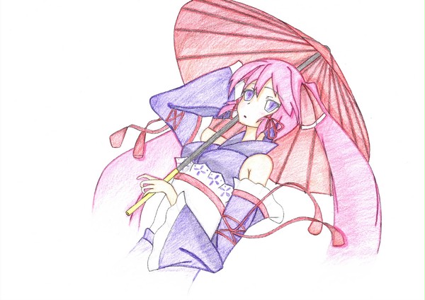 花へ辿る糸を描いてみた