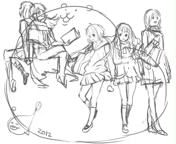 練習用の年賀イラストラフ