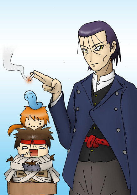 2012年年賀状絵⑥斎藤と愉快な仲間たち