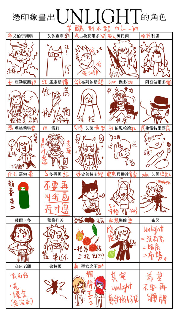 【イメトレ】Unlightのキャラを描こう