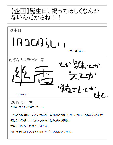 誕生日、祝ってほしくなんかないんだからね！！　ﾁﾗｯ