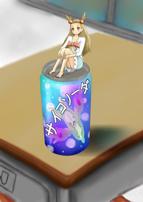 アルミ缶の上にいるミカン