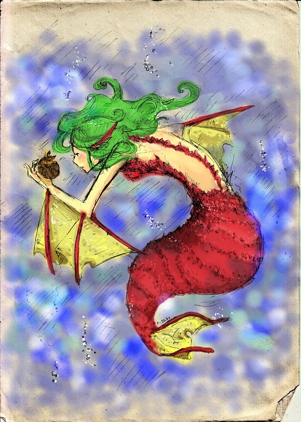 人魚の絵(塗装後)