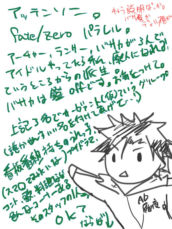 【Fate/Zero】アーチャー、ランサー、バサカでアイドル。