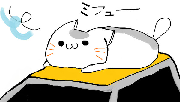 こたつの上のにゃんこ
